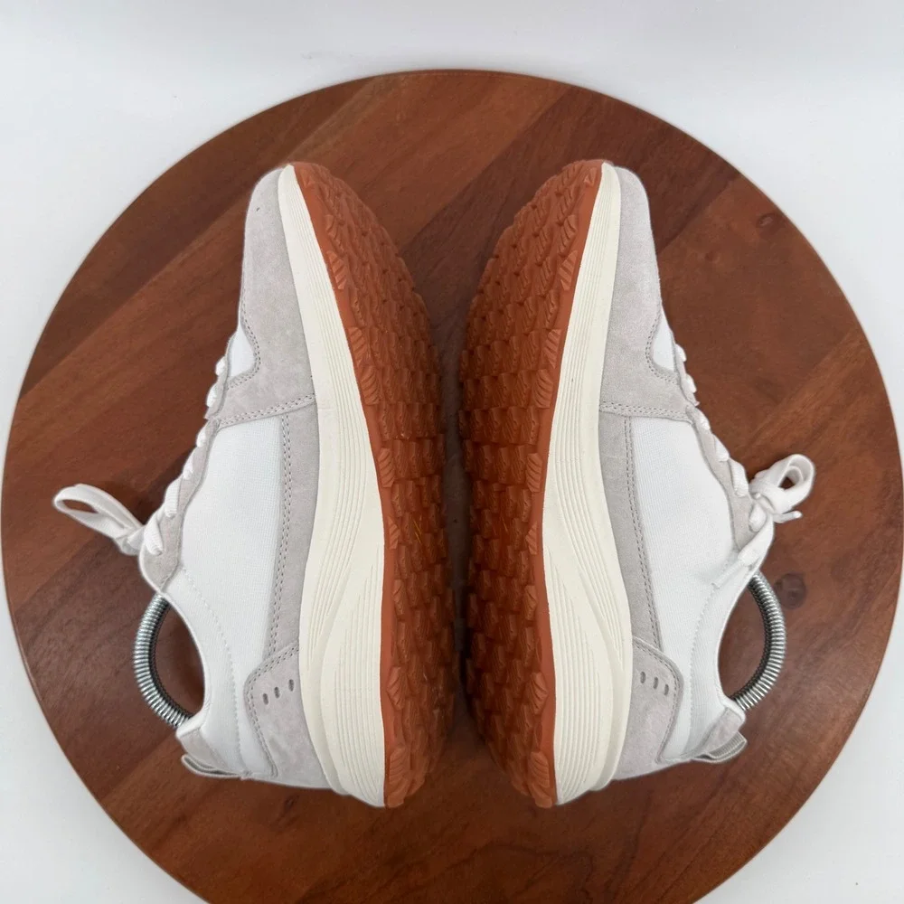 BRONAX S75 White Grey Suede Walking Lifestyle Sneakers EU 39 US Women 8 Men 6.5